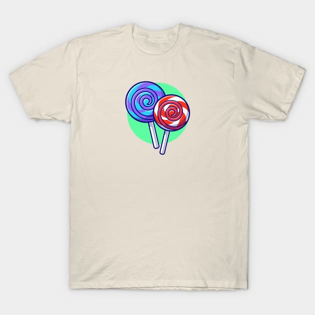 Lollipop Candy Cartoon Illustration T-Shirt by Catalyst Labs